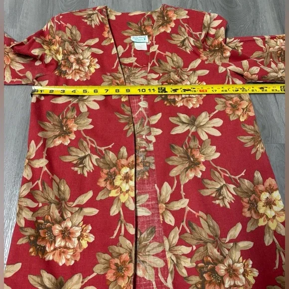 Lady Carol Petites Vintage Floral Boho Open Front Jacket 3/4 Sleeve Women’s - Picture 8 of 8